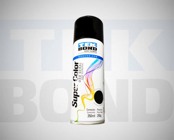 Tinta Spray Preto Fosco 350ml Tek Bond Super Color