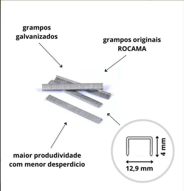 Grampo 80/04 Galvanizado Rocama Caixa com 27.500 grampos - Image 2