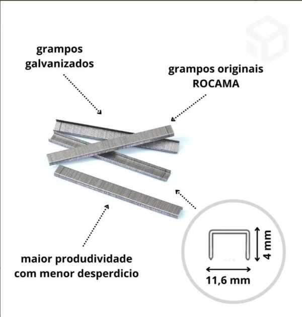 Grampo 106/4 Galvanizado Rocama Caixa com 3.000 grampos - Image 5