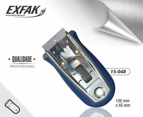 Raspador de Vidro Metálico e Emborrachado Azul - Exfak