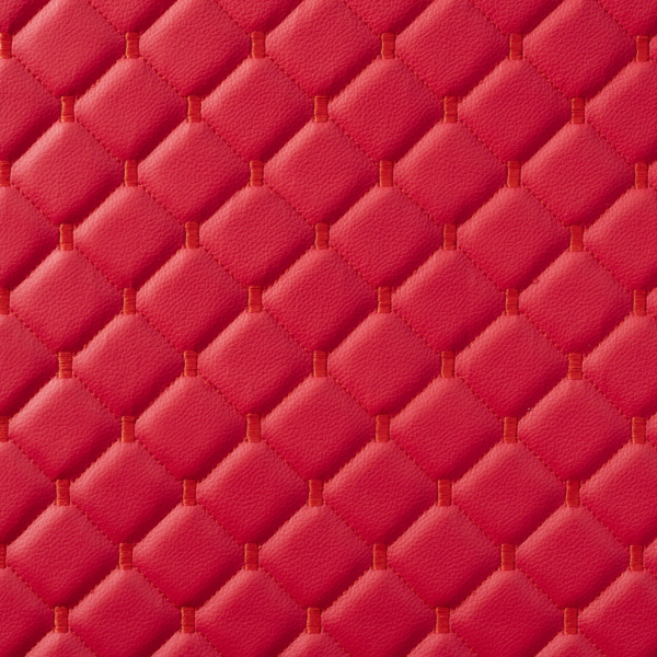 Courvin Costurado Diamante Vermelho com Linha Vermelha - Imagem 2